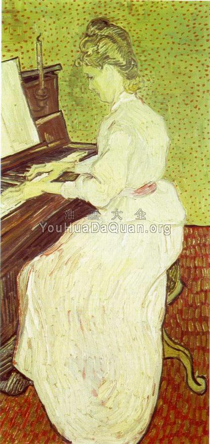 钢琴旁的马格丽特·加歇特 - 文森特·威廉·梵高